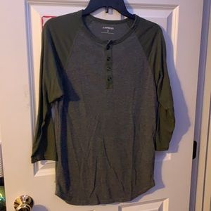 Express Grey and Green Shirt